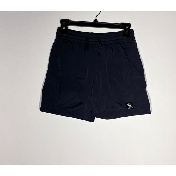 Abercrombie Kids Boys Swim Shorts Sz M Navy Blue Mesh Lined Drawstring Pockets - Picture 1 of 4